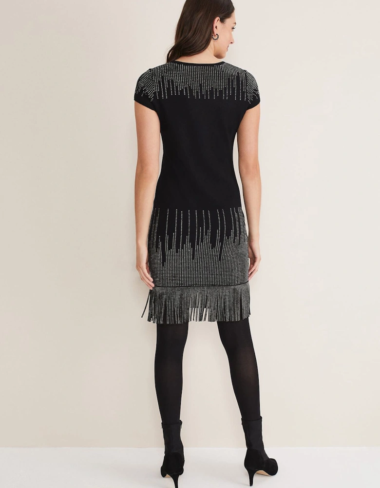 Florie Fringe Knitted Dress