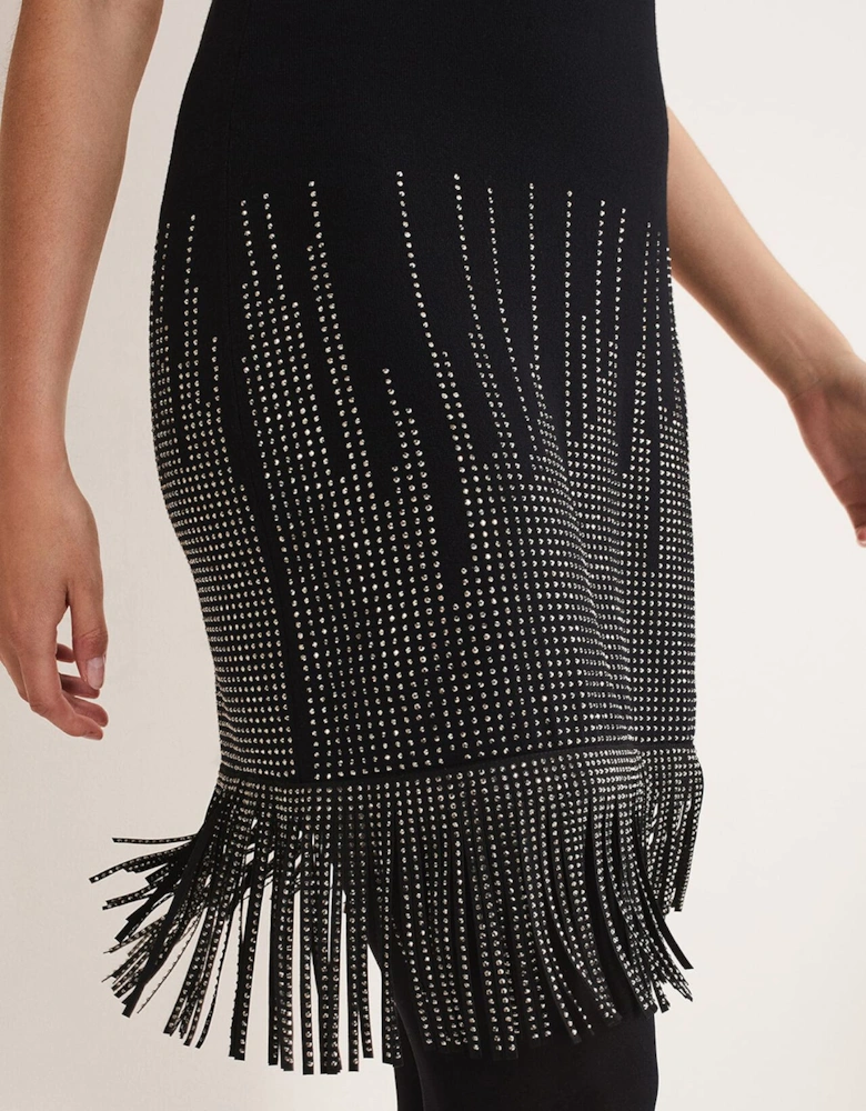 Florie Fringe Knitted Dress