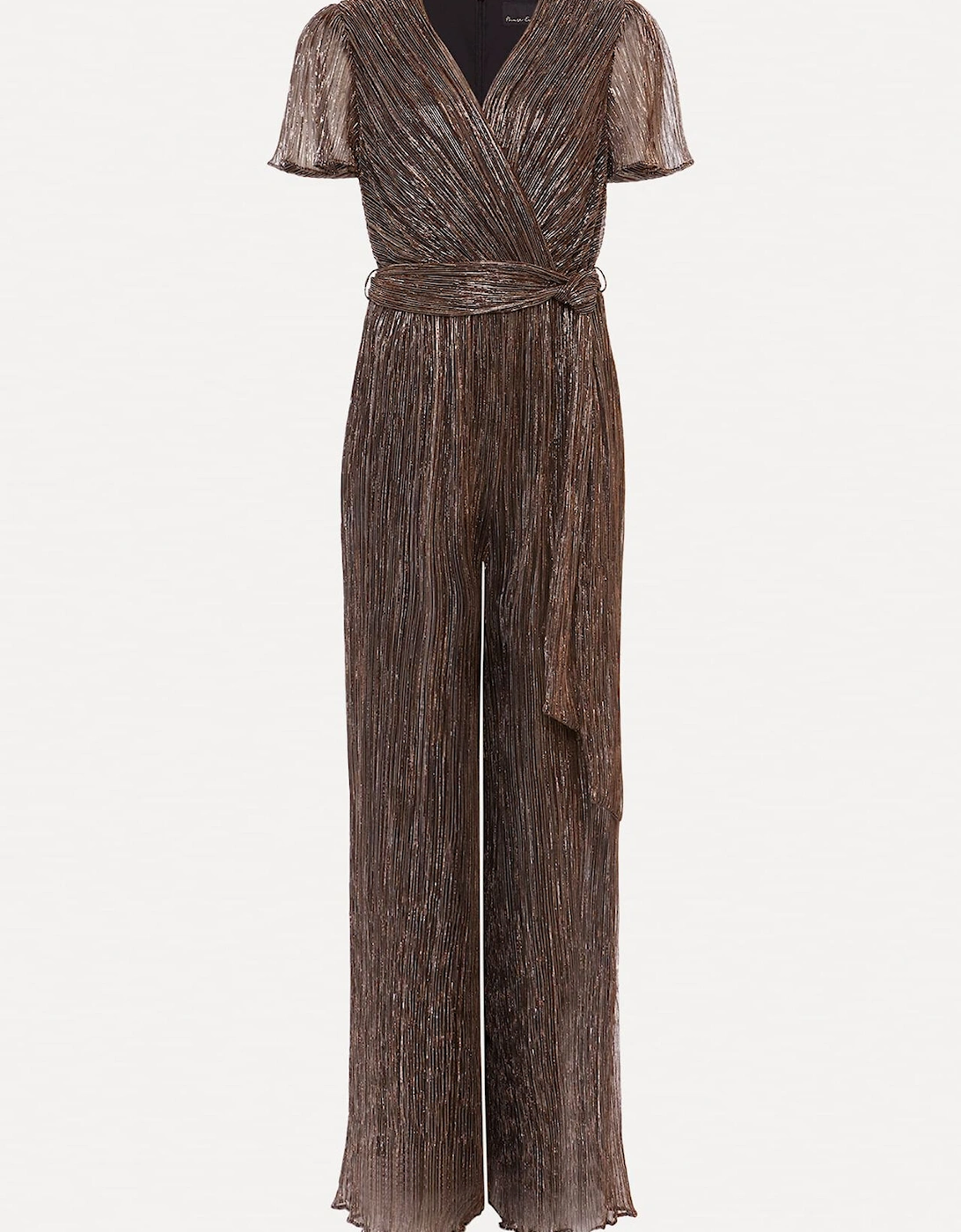 Stella Bronze Plisse Wide Leg Jumpsuit