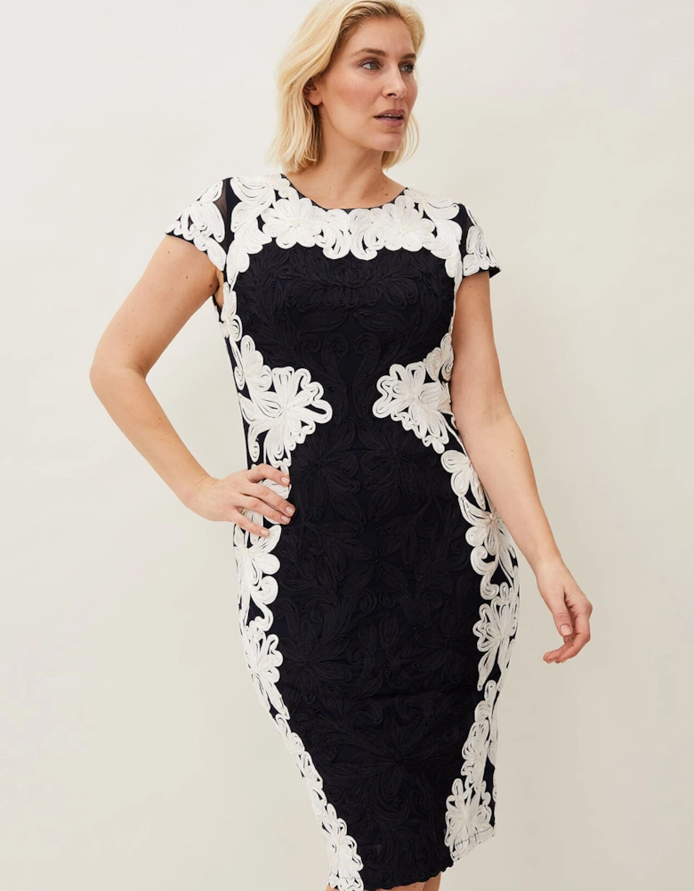 Nori Tapework Lace Fitted Dress