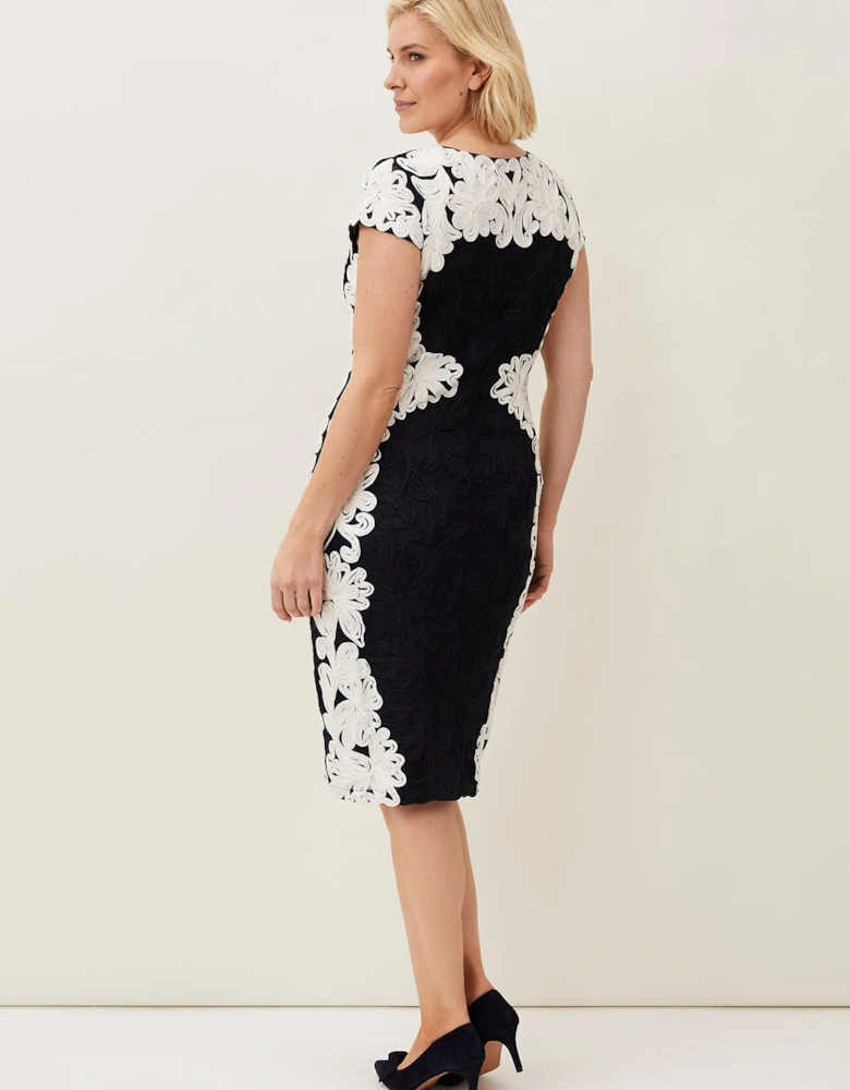 Nori Tapework Lace Fitted Dress