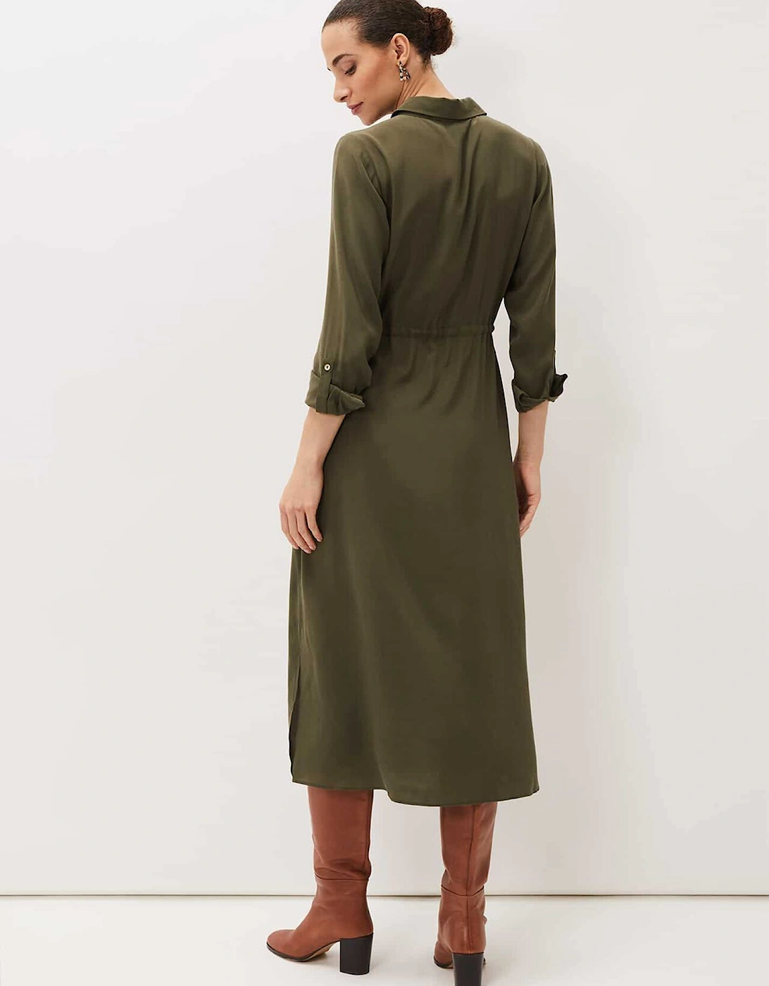 Tana Khaki Midi Dress