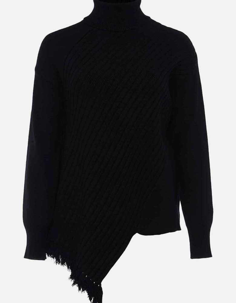 Darcy Cosy Asymmetric Fringe Knit