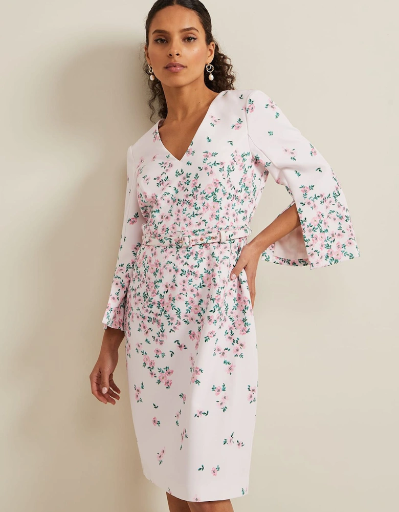 Petite Giovanna Floral Belted Dress