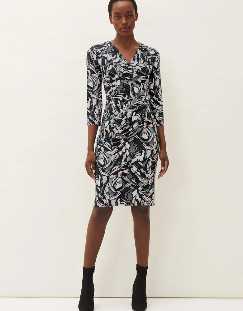 Bryony Abstract Print Jersey Dress