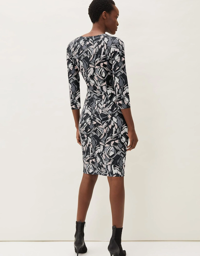 Bryony Abstract Print Jersey Dress