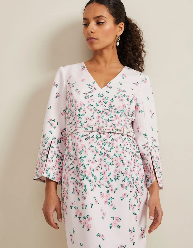 Petite Giovanna Floral Belted Dress