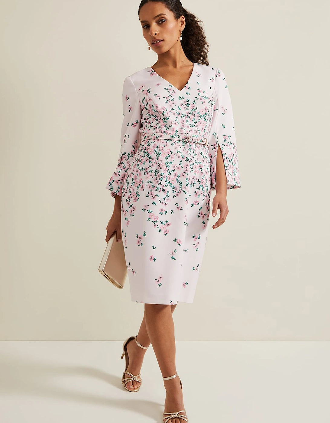 Petite Giovanna Floral Belted Dress