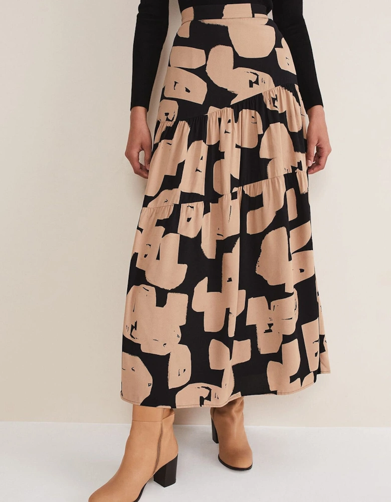 Luana Geo Print Midi Skirt