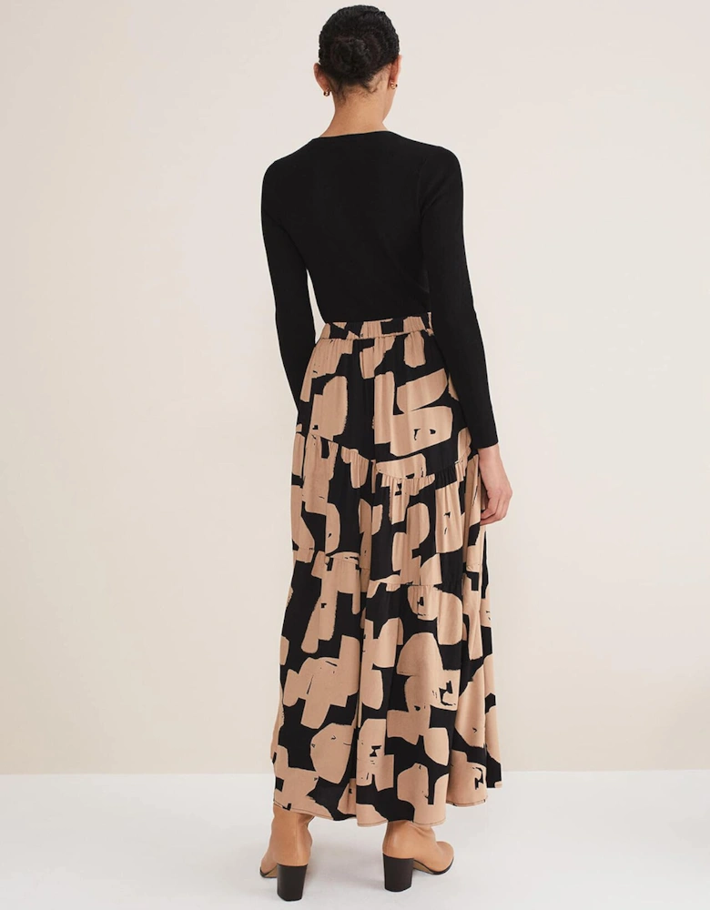 Luana Geo Print Midi Skirt