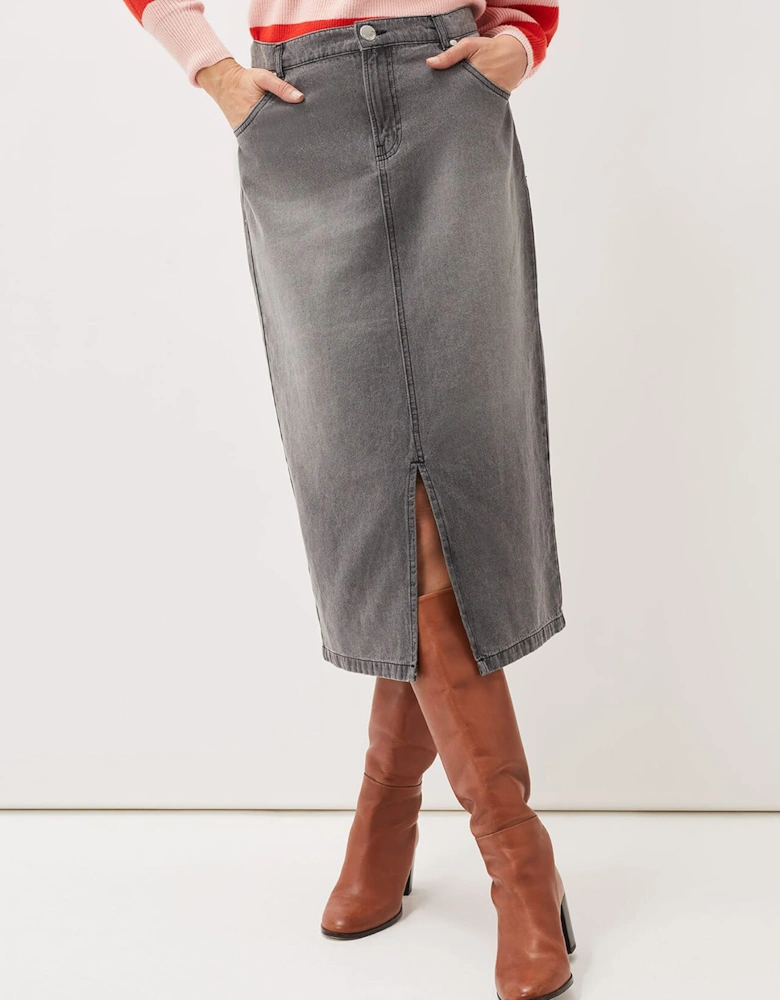 Aubrey Denim Midi Skirt