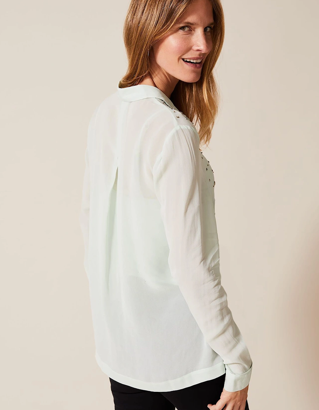 Eyelet Chiffon Blouse