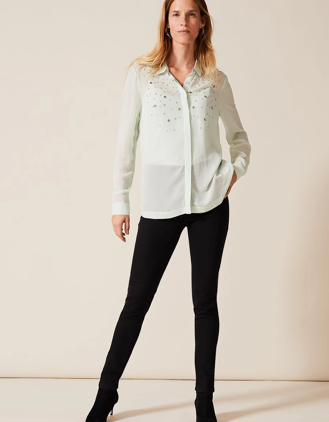 Eyelet Chiffon Blouse