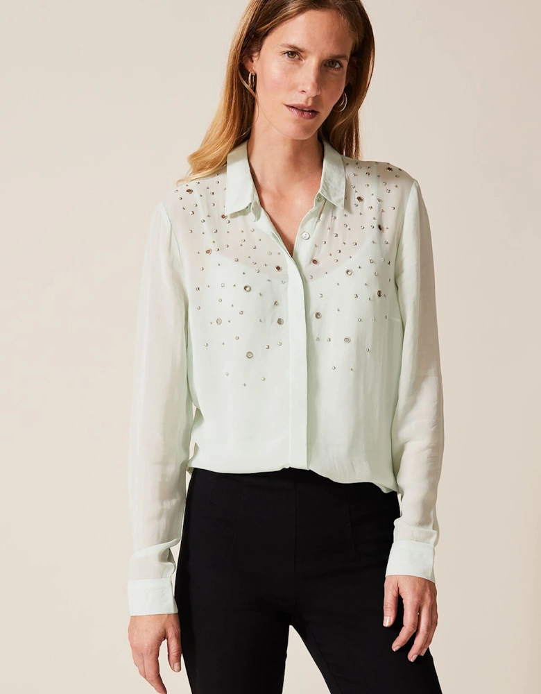 Eyelet Chiffon Blouse