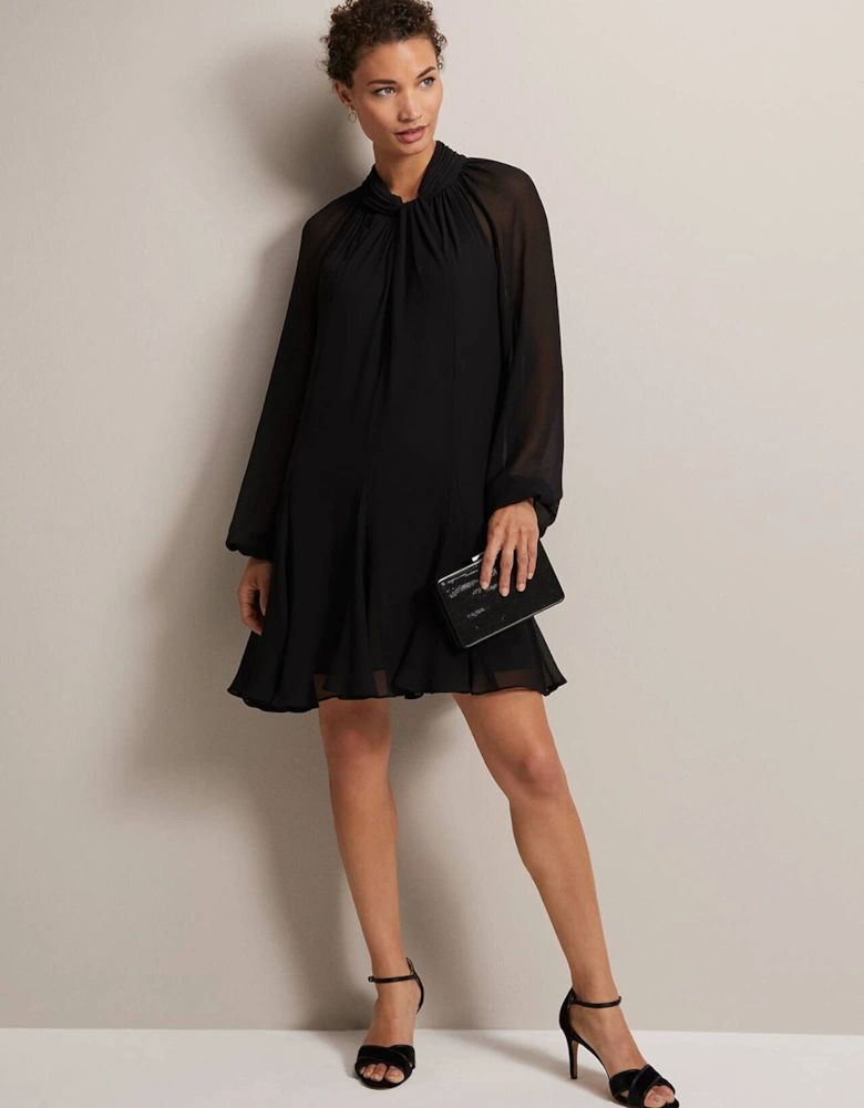 Romanna Black Swing Mini Dress