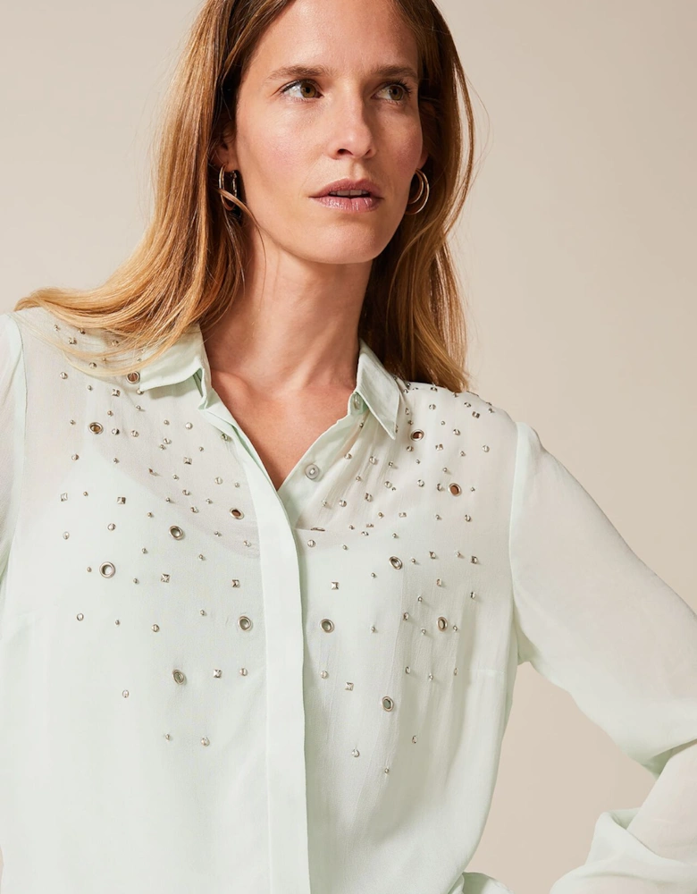 Eyelet Chiffon Blouse