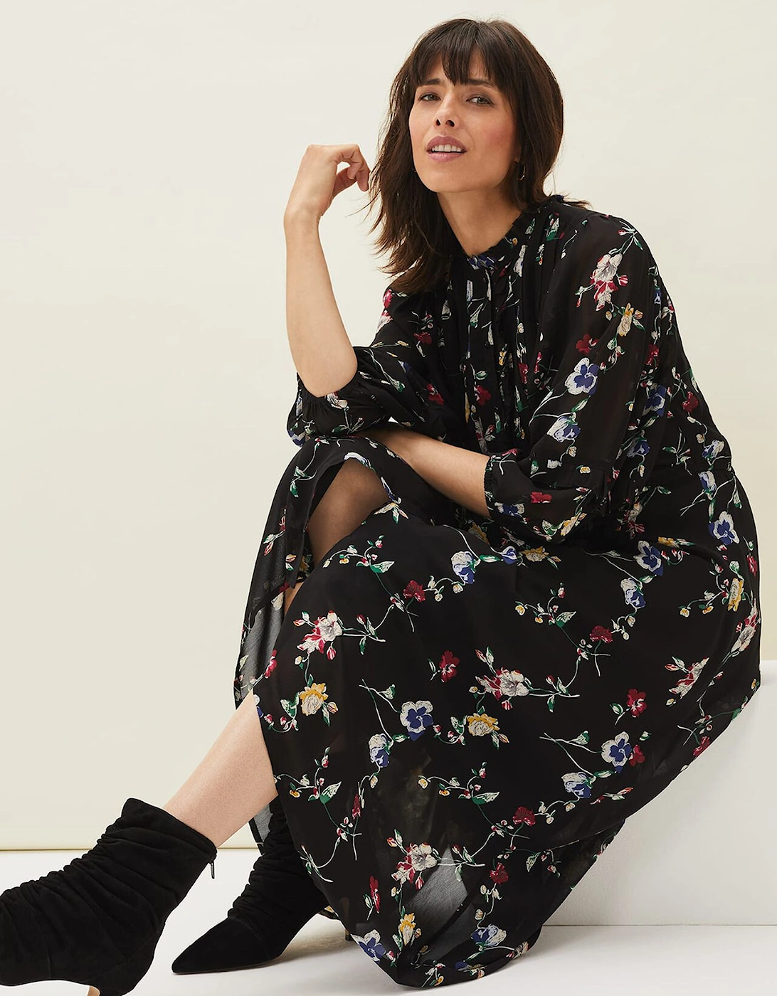 Imara Floral Print Midaxi Dress