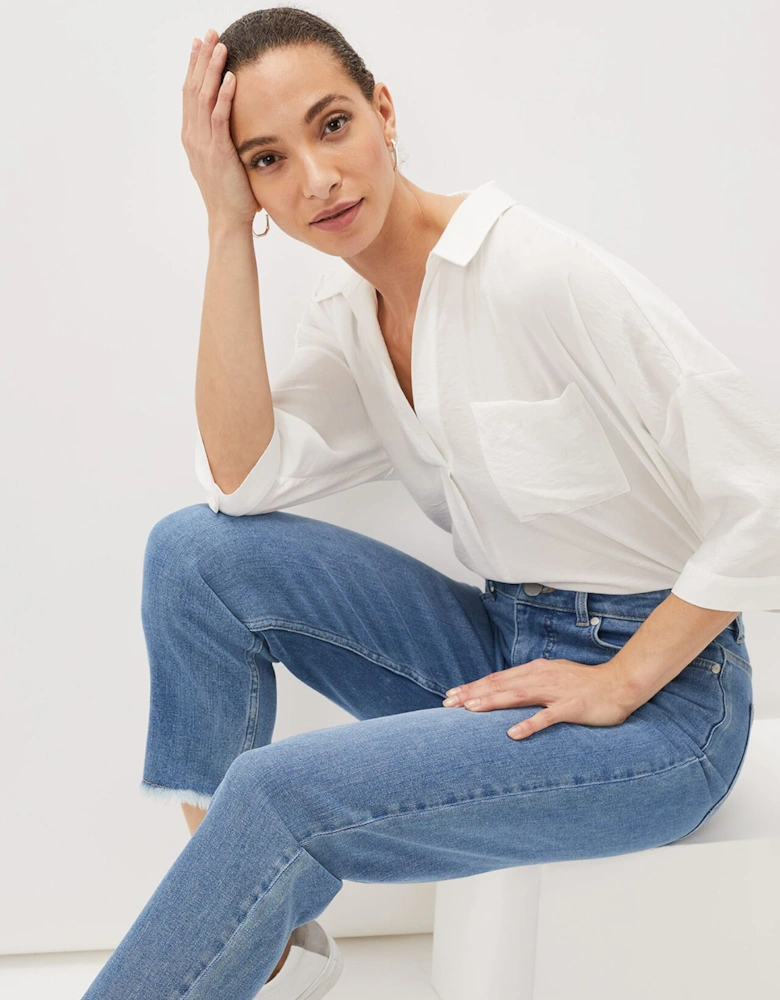 Petra Raw Hem Straight Leg Jean