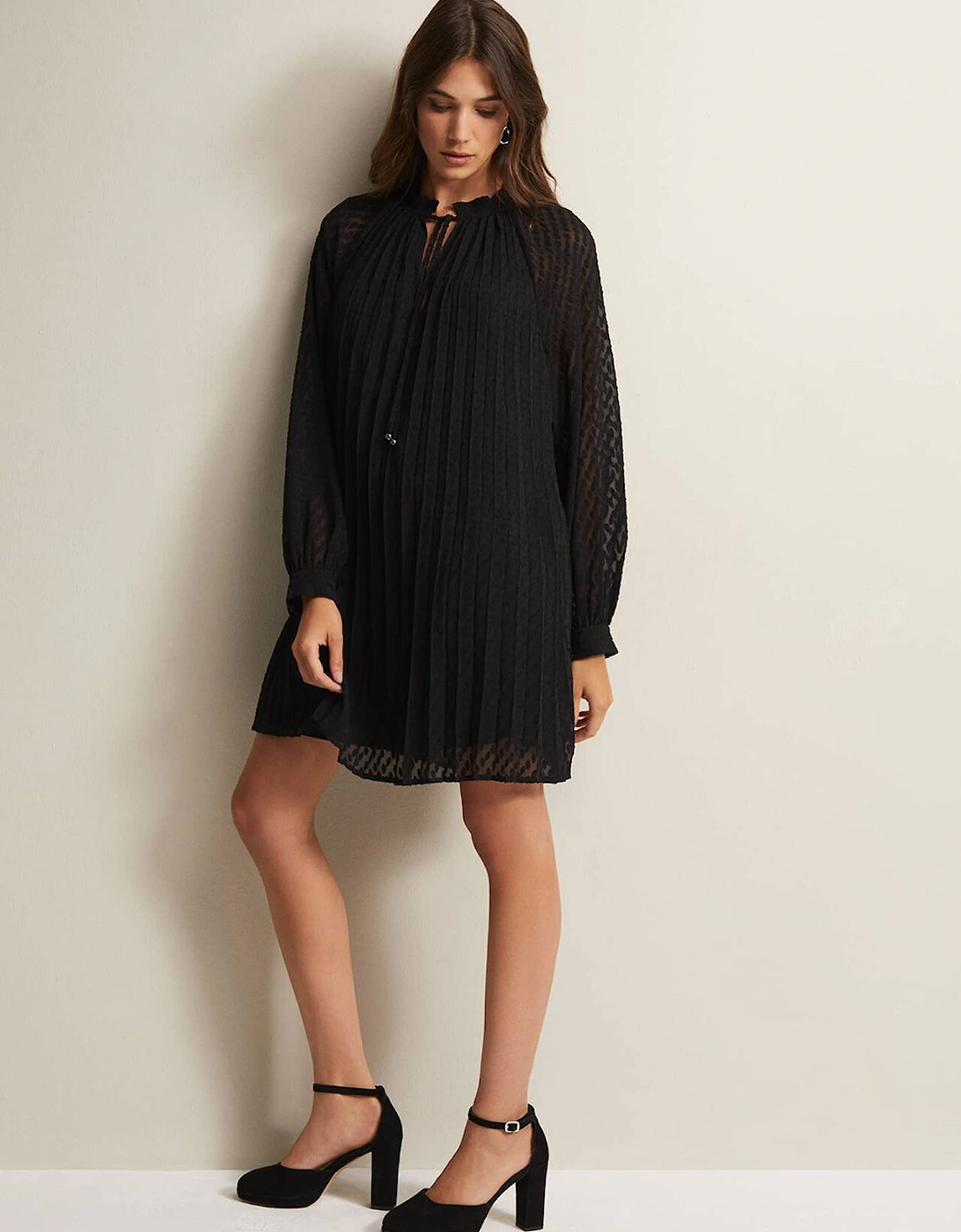 Nikkita Pleated Swing Mini Dress