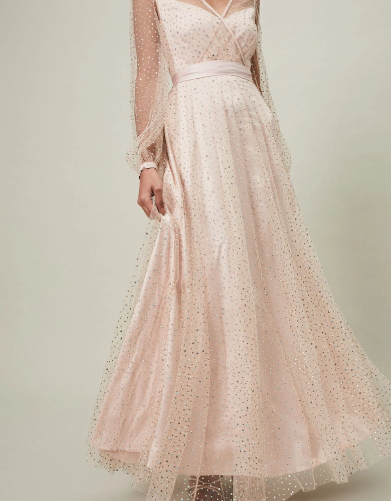 Ashley Embellished Sheer Maxi Dress