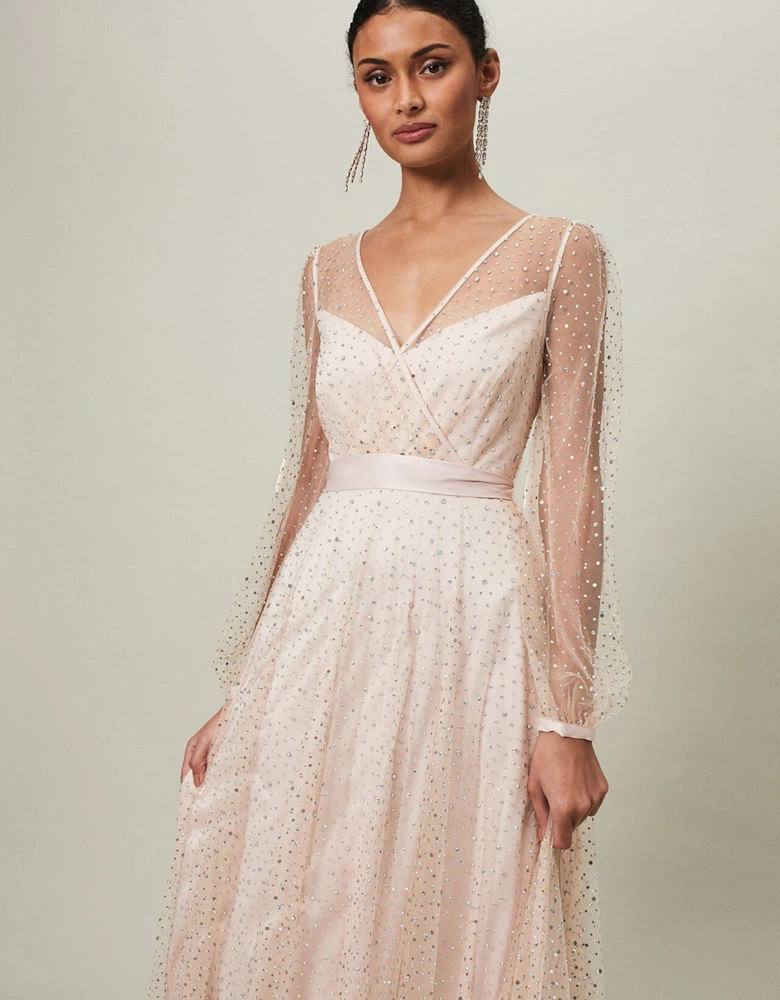 Ashley Embellished Sheer Maxi Dress