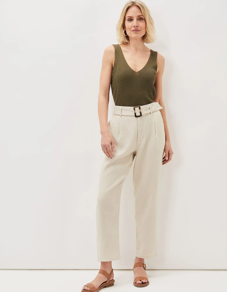 Hazel Linen Tapered Trousers