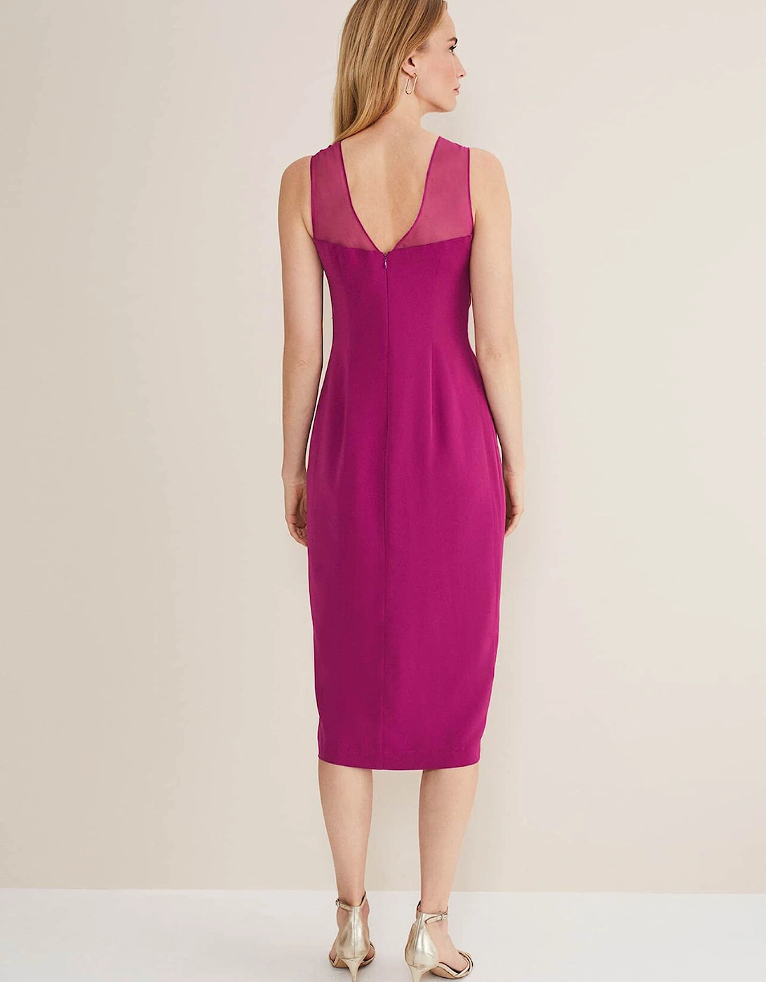 Leah Ruched Midi Dress