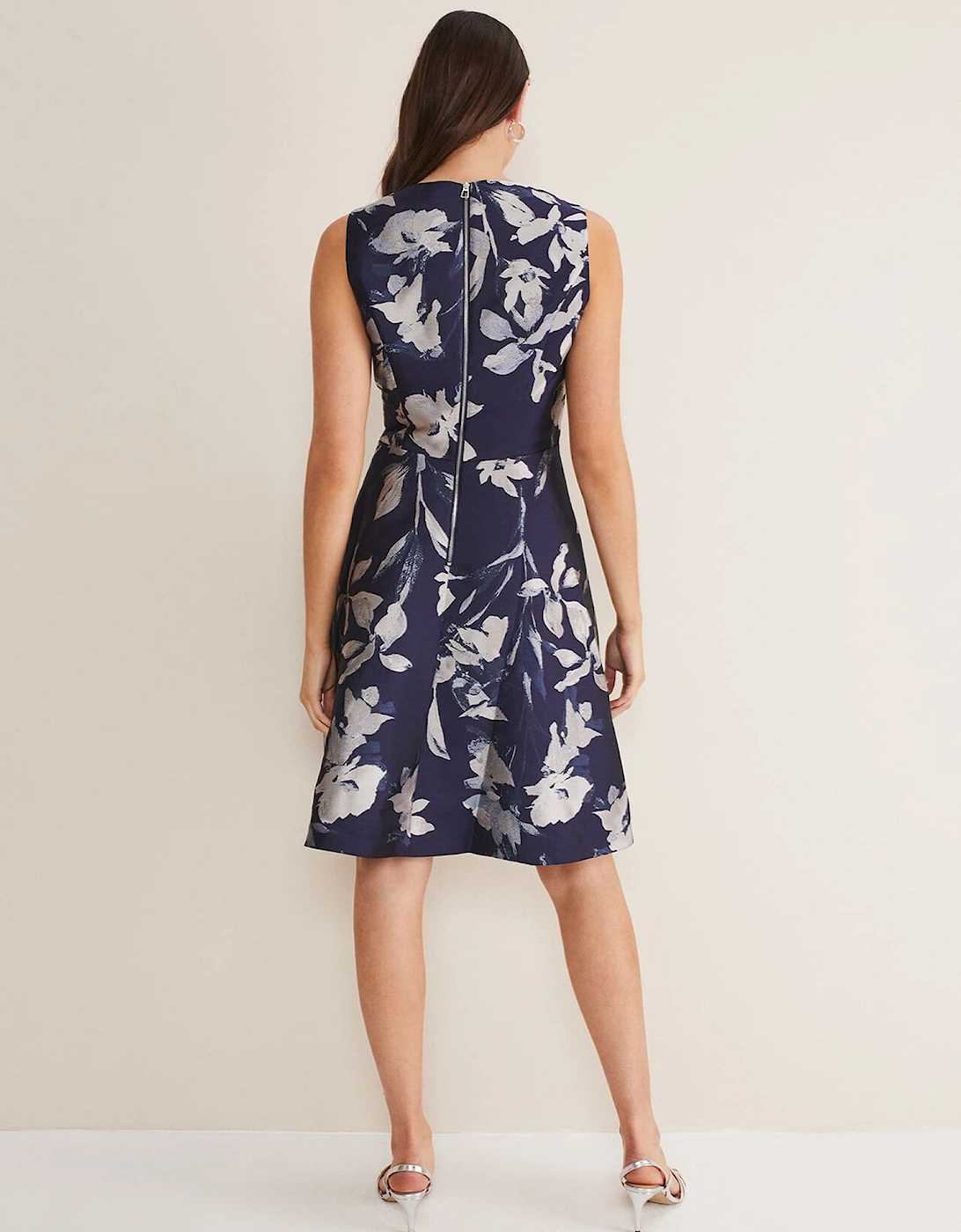 Cassy Jaquard Floral Midi Dress