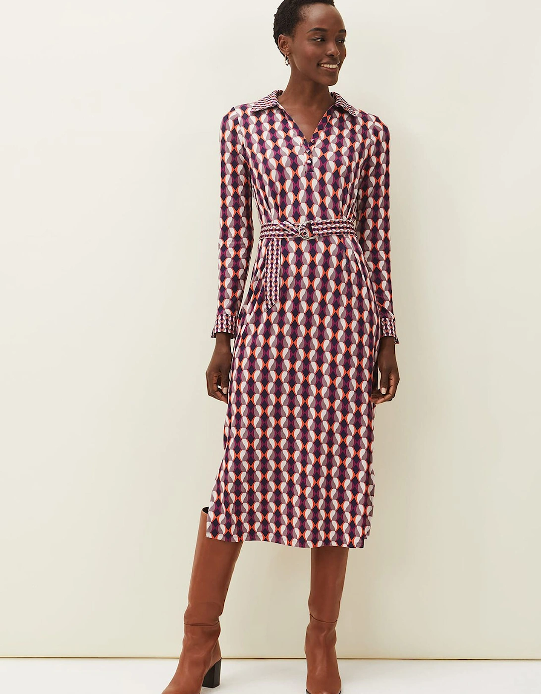 Elizza Geometric Print Dress