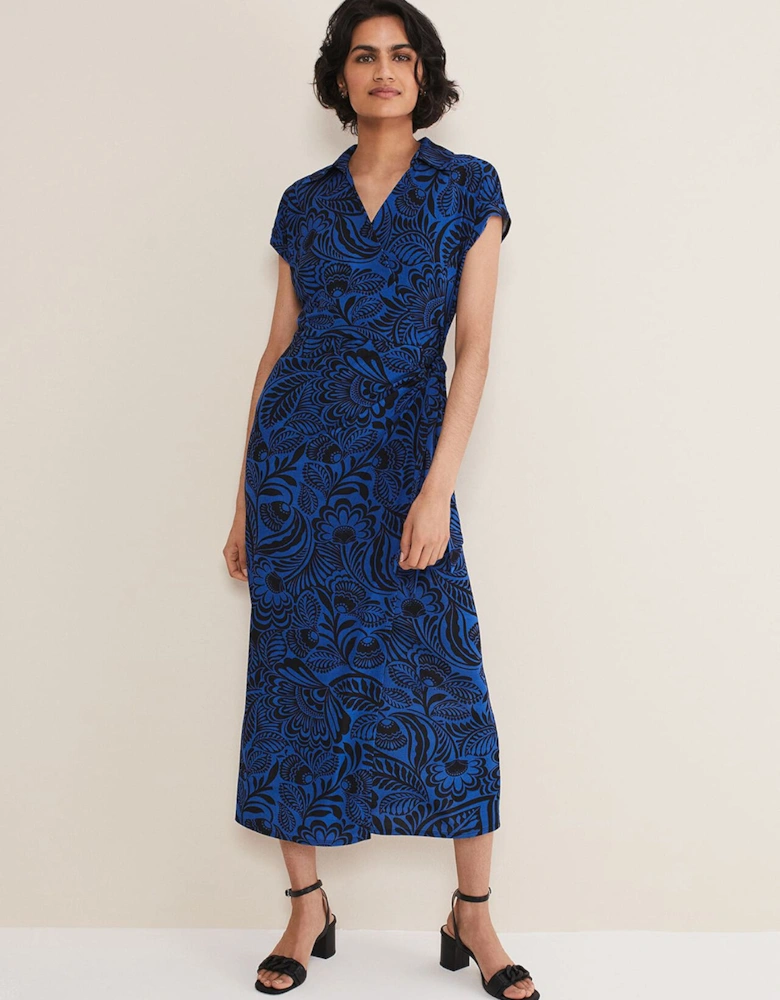 Mara Abstract Print Wrap Dress