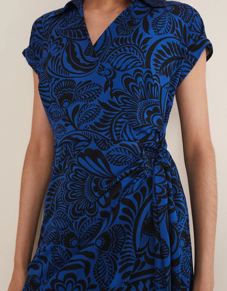 Mara Abstract Print Wrap Dress