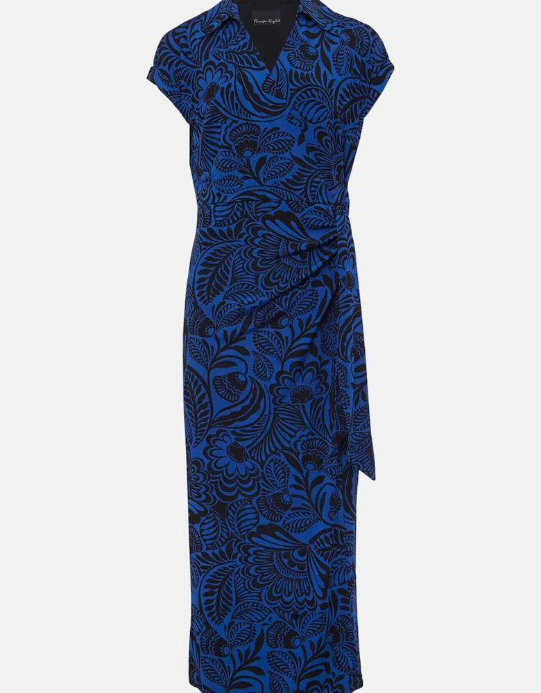 Mara Abstract Print Wrap Dress