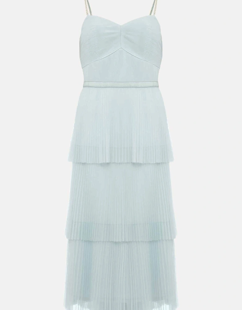 Kaia Pleated Tulle Midi Dress