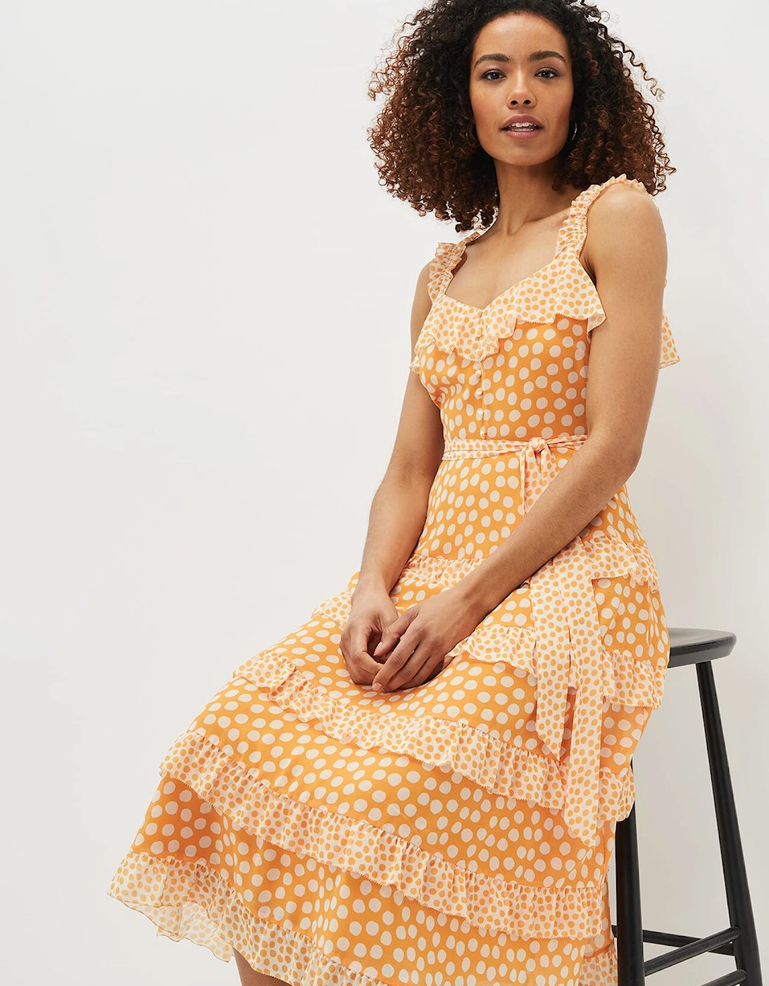 Madaline Spot Ruffle Dress