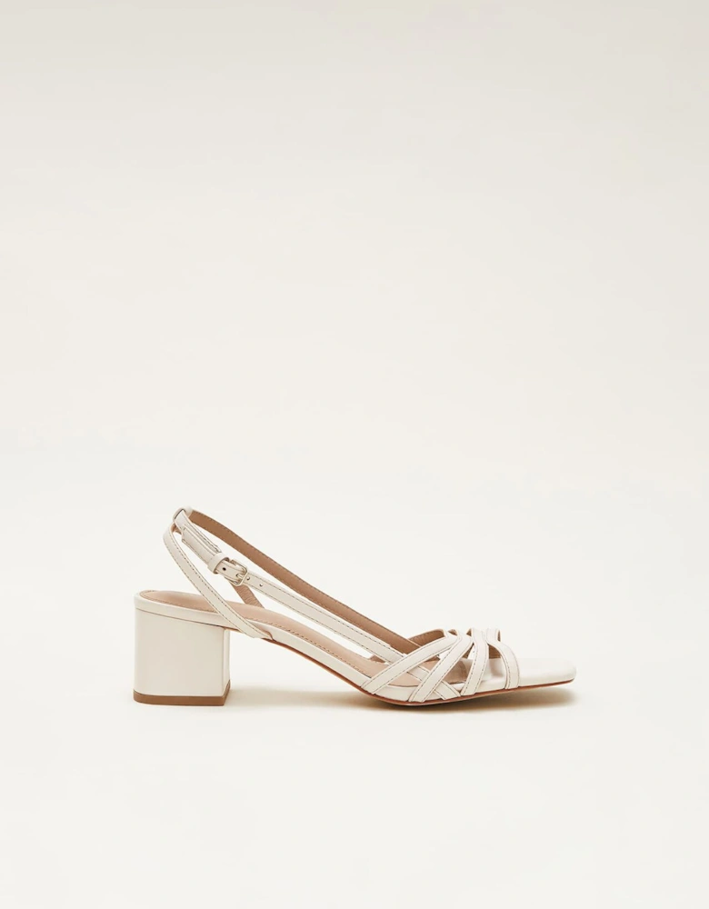 Leather Slingback Block Heel Sandal