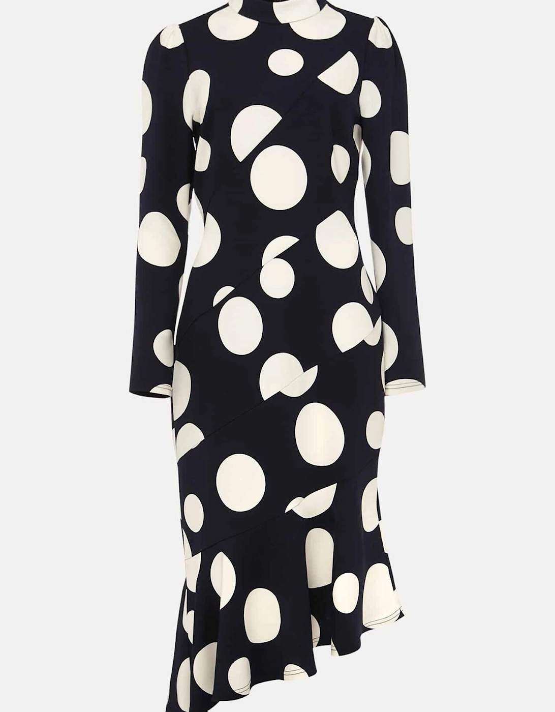 Gabi Spot Print Asymmetric Hem Dress