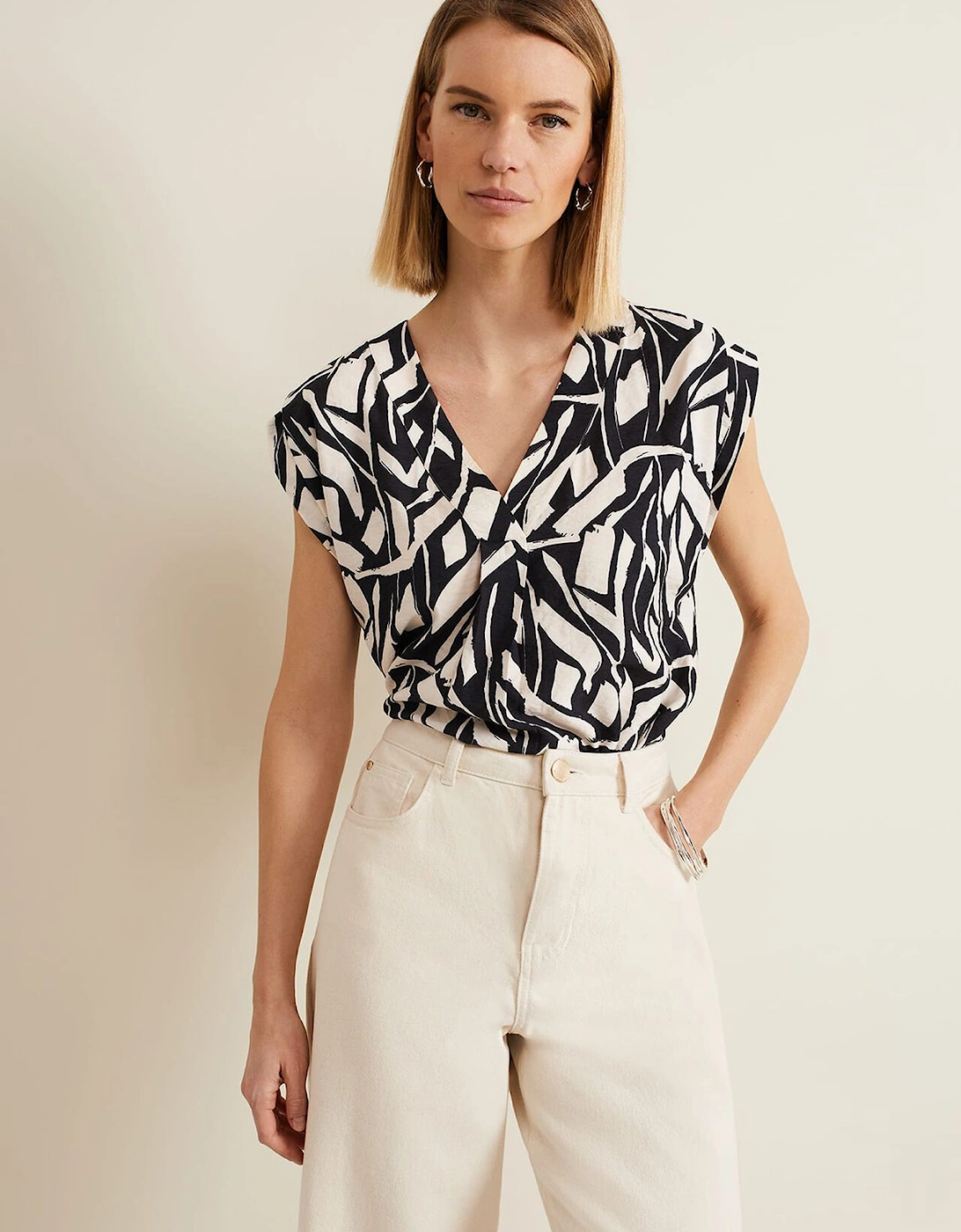 Celyn Notch Printed Blouse, 7 of 6