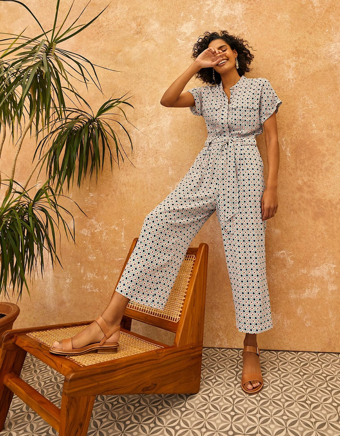 Lyla Tile Print Jumpsuit