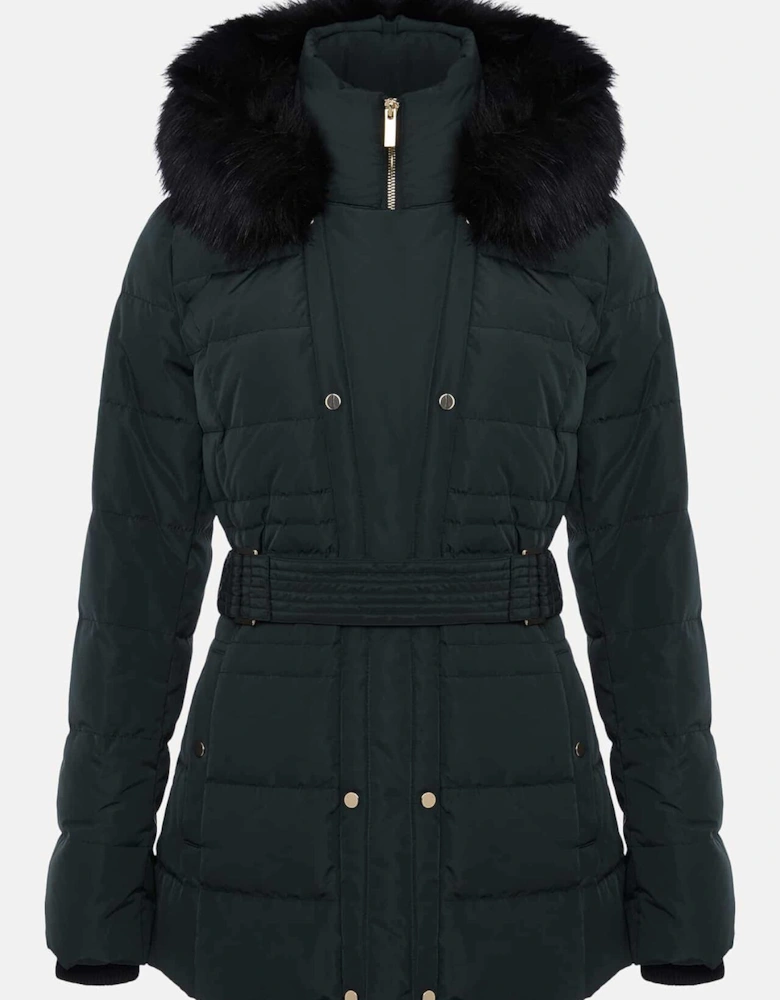 Leonor Tie Belted Short Puffer