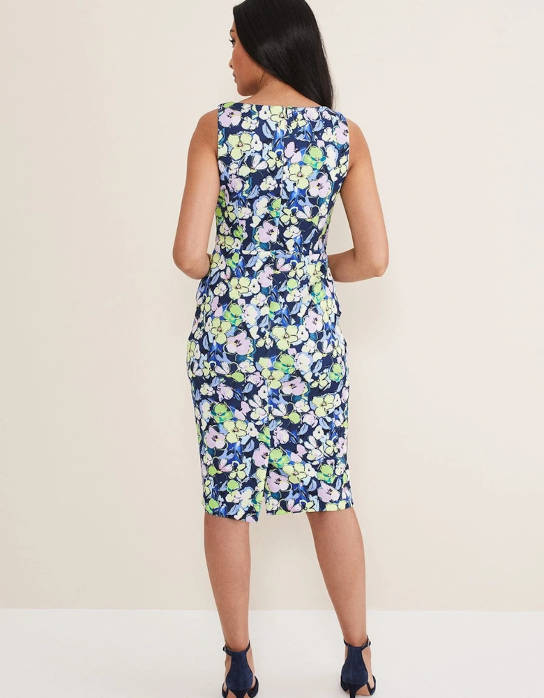 Petite Loretta Printed Scuba Dress