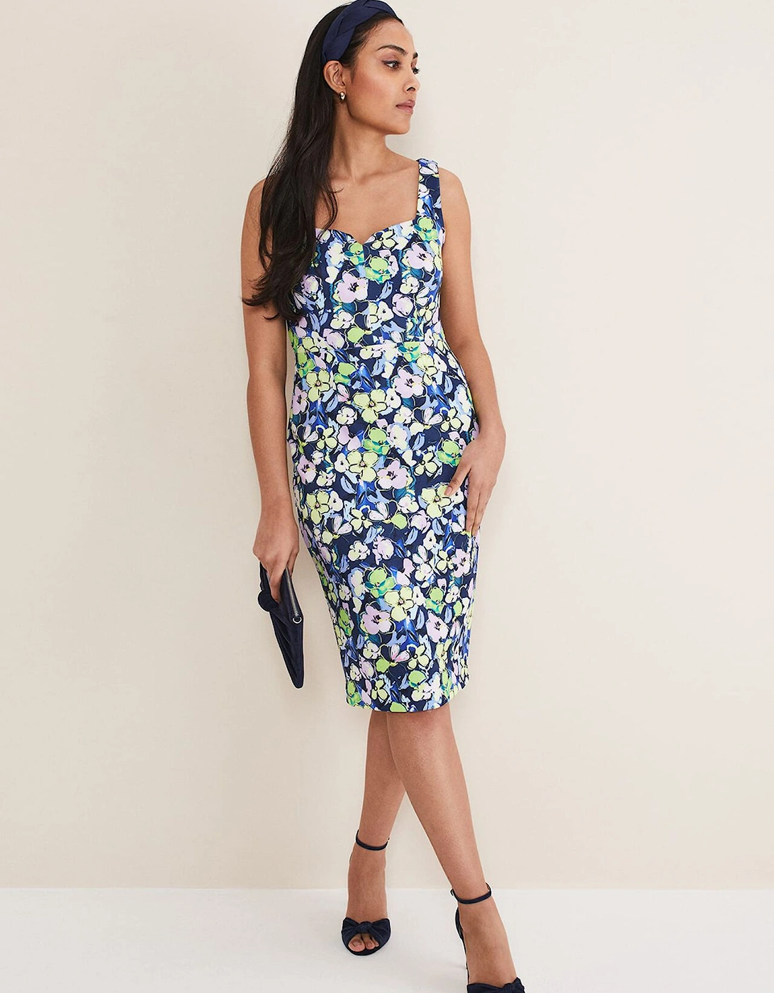 Petite Loretta Printed Scuba Dress