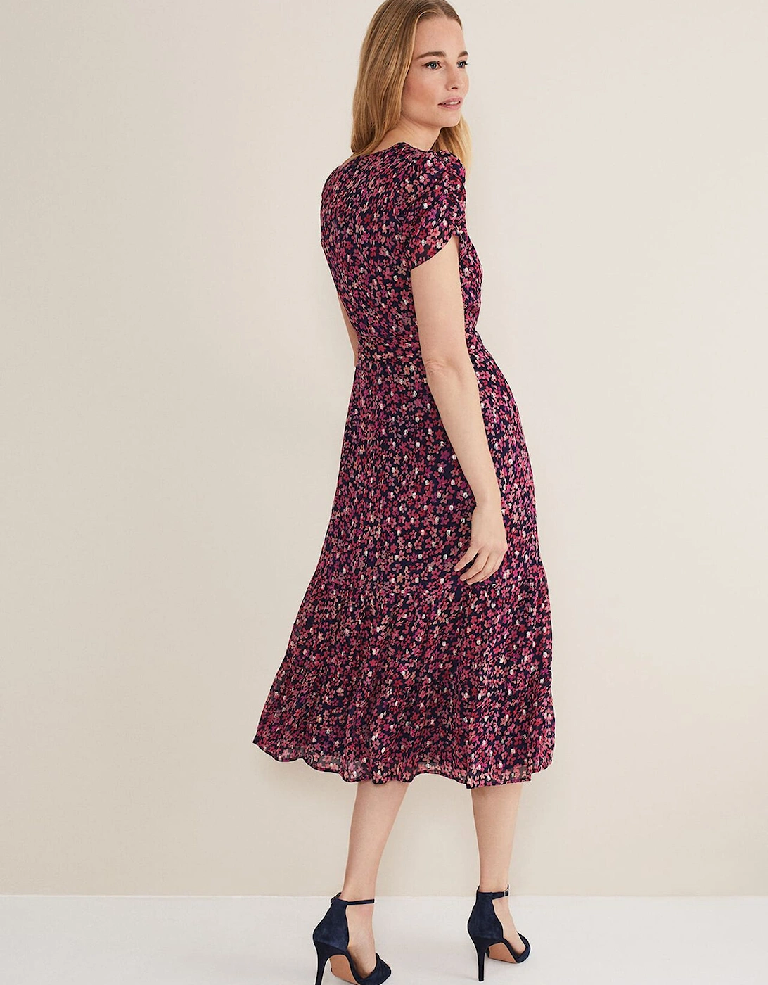 Azalea Ditsy Short Sleeve Midi Dress