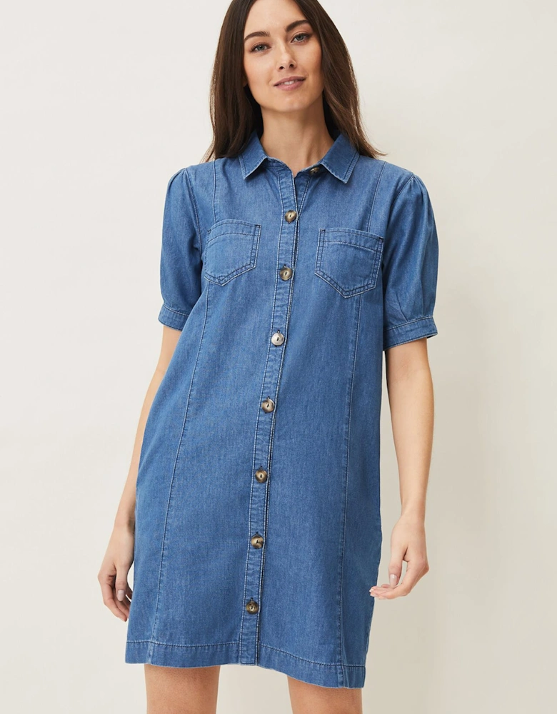 Kiah Puff Sleeve Denim Dress