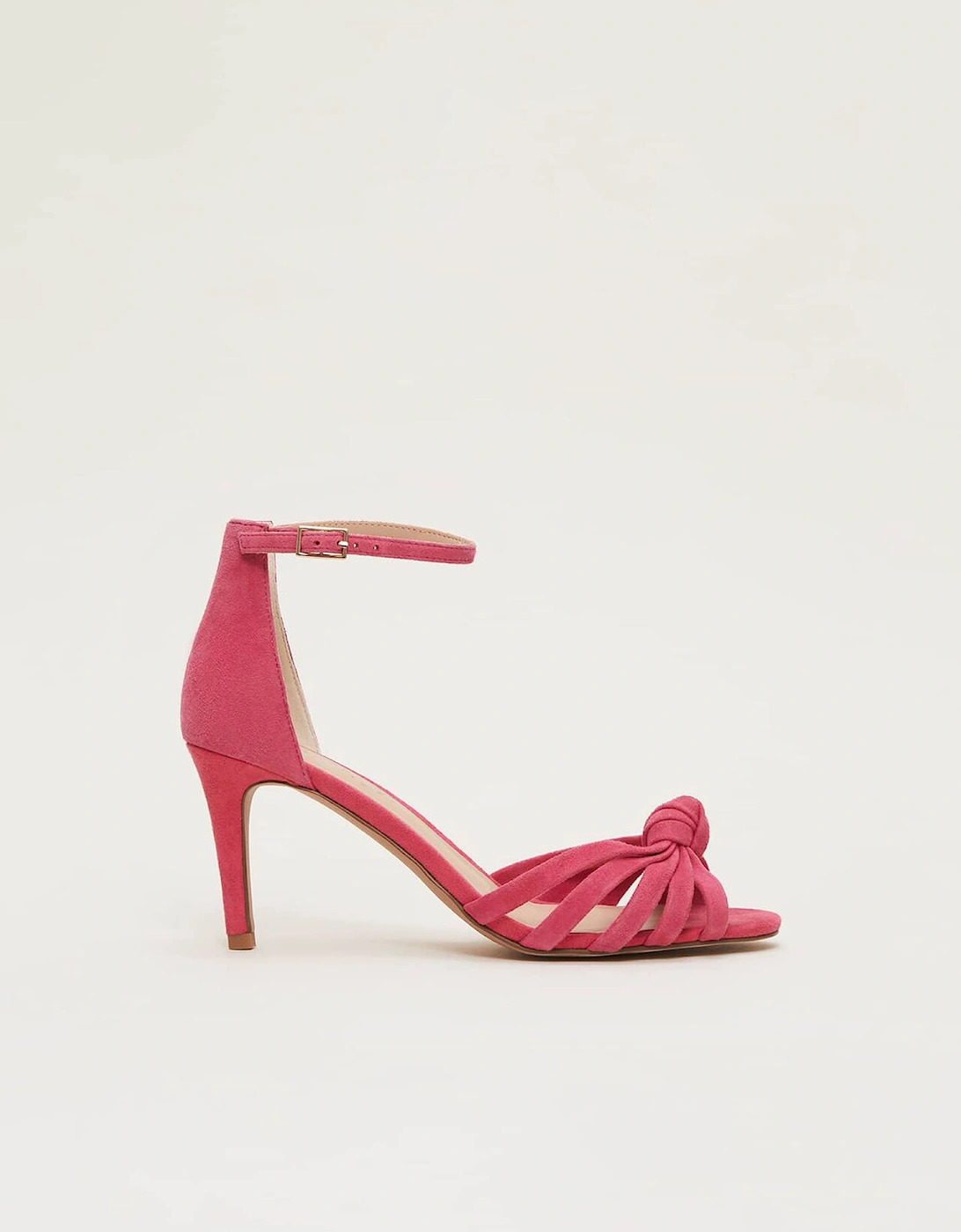 Pink Suede Open Toe Heels, 8 of 7