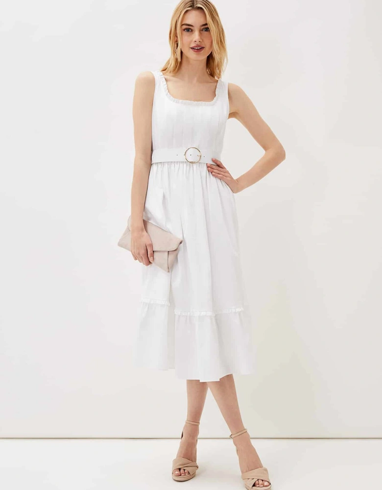 Tanya Cotton Belted Midaxi Dress