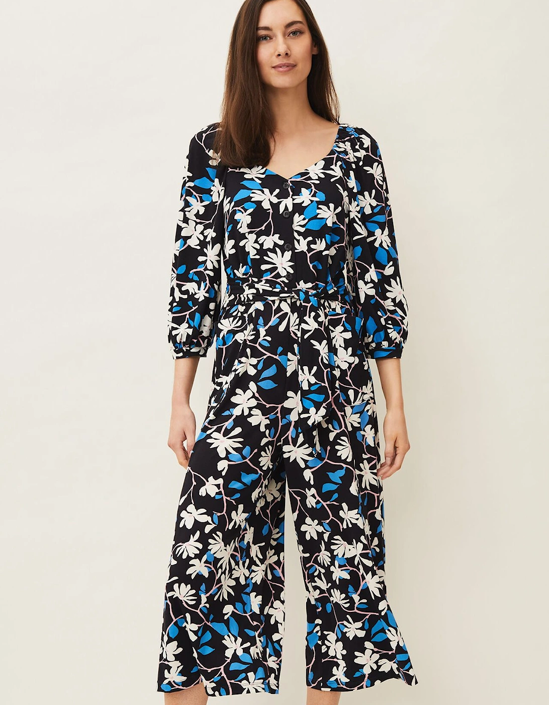 Magnolia Floral Jersey Jumpsuit