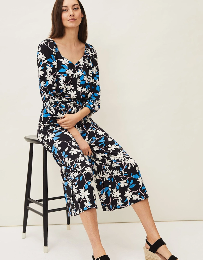 Magnolia Floral Jersey Jumpsuit