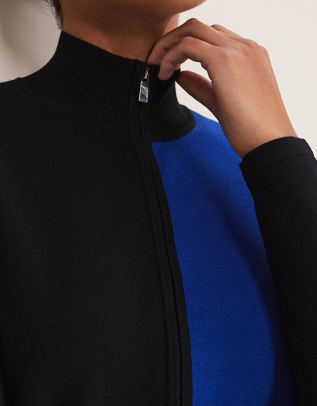 Arden Zip Detail Colour Block Knit Dress