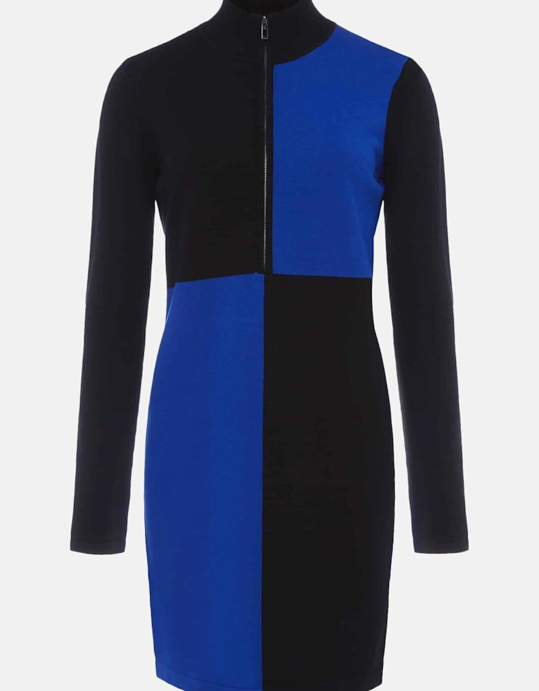 Arden Zip Detail Colour Block Knit Dress