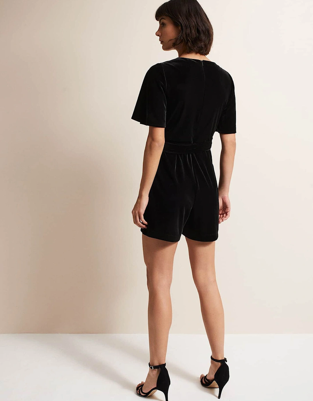 Holly Black Velvet Playsuit